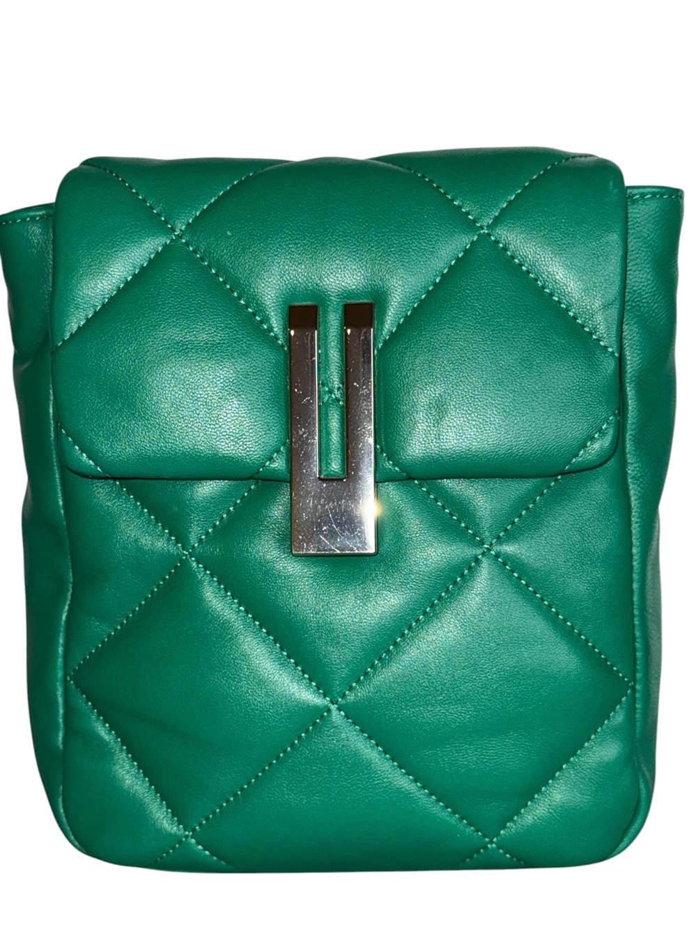 Vince Camuto Small Quilted Emerald Green Leather X-body Baglm